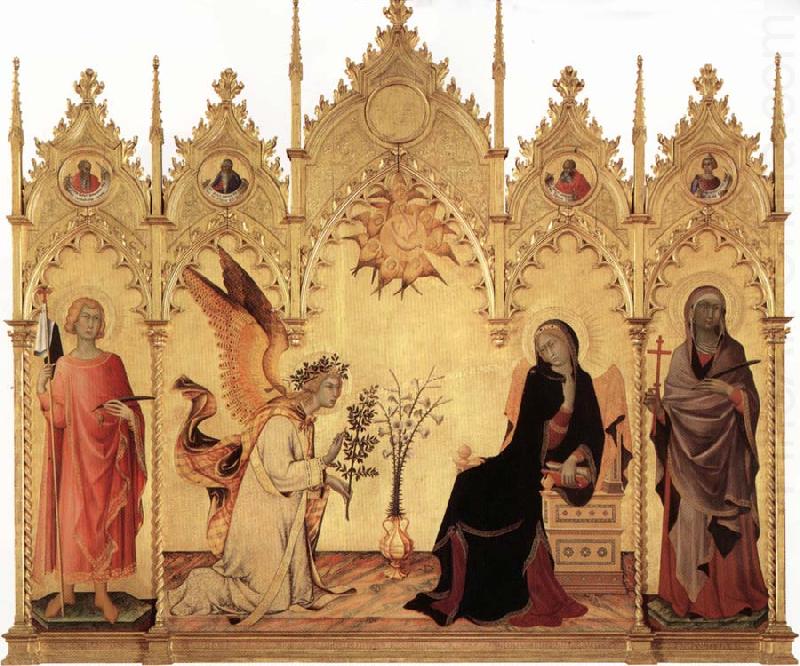 Annunciation with Two Saints and Four Prophets, Simone Martini